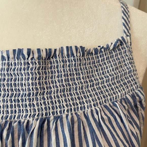 Striped Smocked Tank Top Blue White Old Navy - Picture 7 of 8